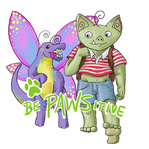 a goblin walking beside a fairy dragon, with their catchphrase captioned on.
