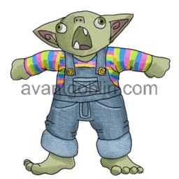 a sticker of a screaming goblin