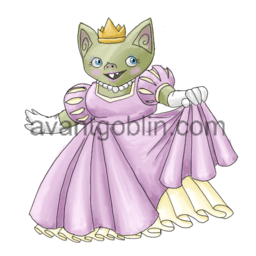 a sticker of a fancy princess goblin