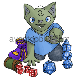 a sticker of a goblin reaching for dice