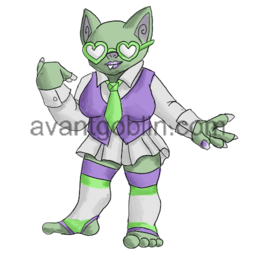 a sticker of a fabulously genderfluid goblin