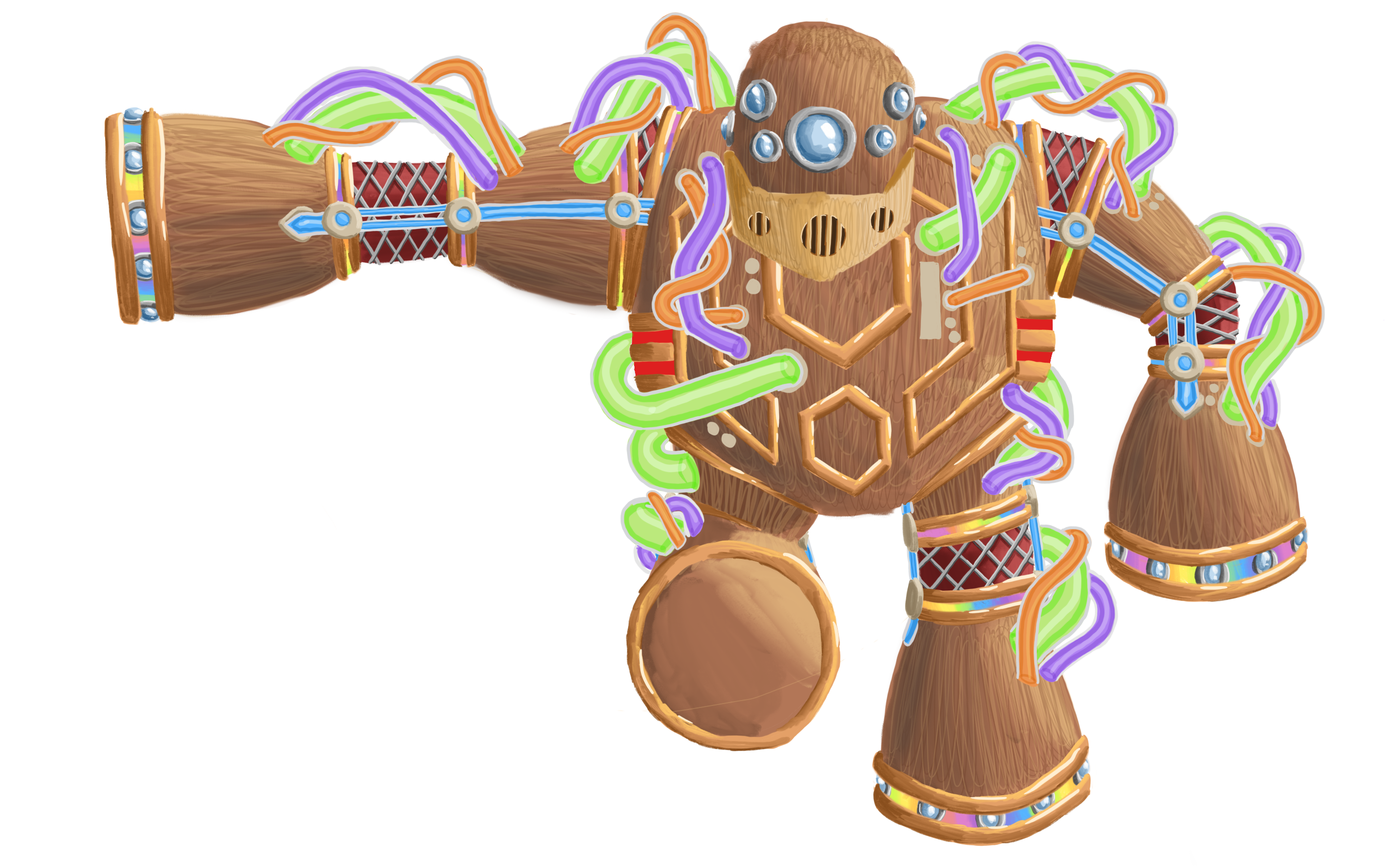 a full color render of a mech that oddly resembles a jukebox; consider reading the included articles for more details.