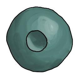 a clay ball with a round indent in it