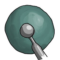 a clay ball with a ball tool pressed to it