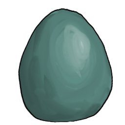 a clay bean, slightly egg shaped