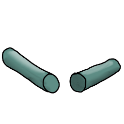 a coil cut into two pieces