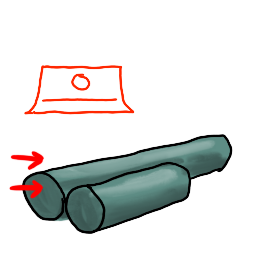 two coils of clay, with their ends lined up