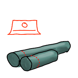 two coils of clay with a cut guide across both of them