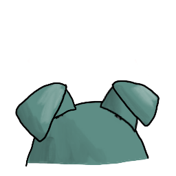 a clay bean with floppy puppy ears