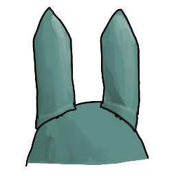a clay bean with long pointy ears