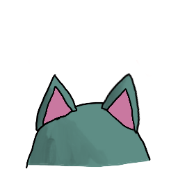 a clay bean with pointy ears with differently colored insets