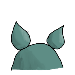 a clay bean with little teardrop shaped ears