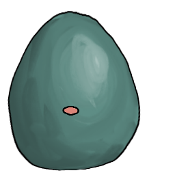 a clay bean with a little spot of a nose