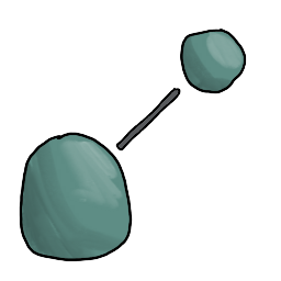 two bits of clay with a straight piece of wire between them