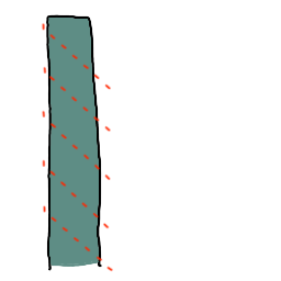 a strip of clay with diagonal cut guides on it
