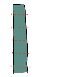 a strip of clay with straight cut guides on it