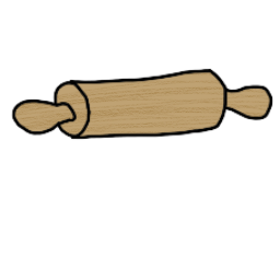 a wooden rolling pin