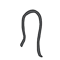 a piece of wire bent into a curve