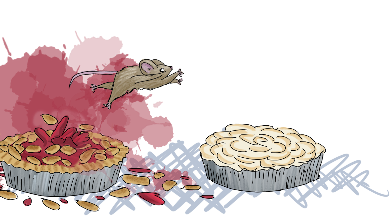 the mouse leaping, high and hungry, in midair between the cherry pie and the merengue pie
