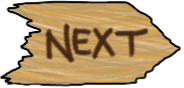 "NEXT", printed on a short wooden sign board pointing to the right.